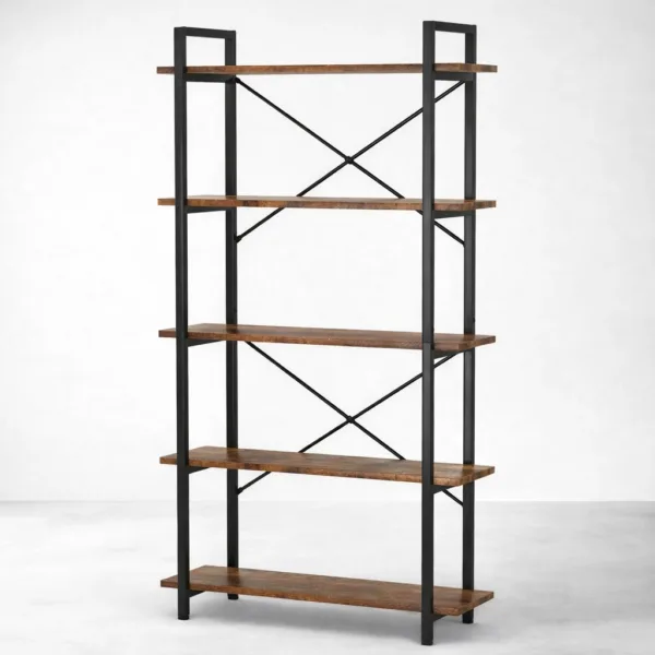 Industrial Teak Wood Showcase Cabinet