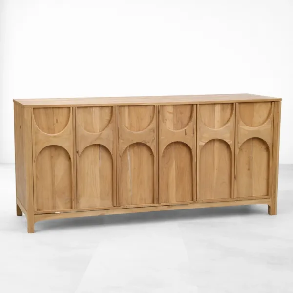 Elegant Arc Panel Ash Wood Sideboard by INTERIORZE