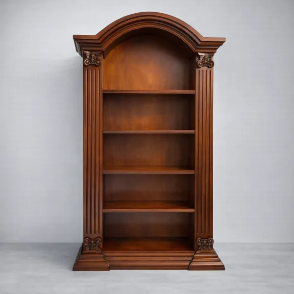 Classical Arched Teak Wood Showcase Cabinet