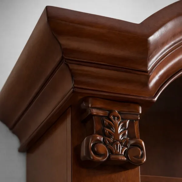Classical Arched Teak Wood Showcase Cabinet