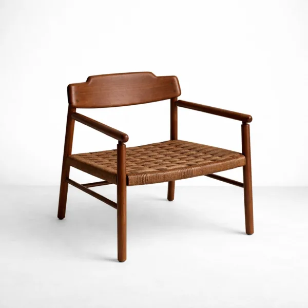 INTERIORZE Rowan Teakwood Handwoven Arm Chair