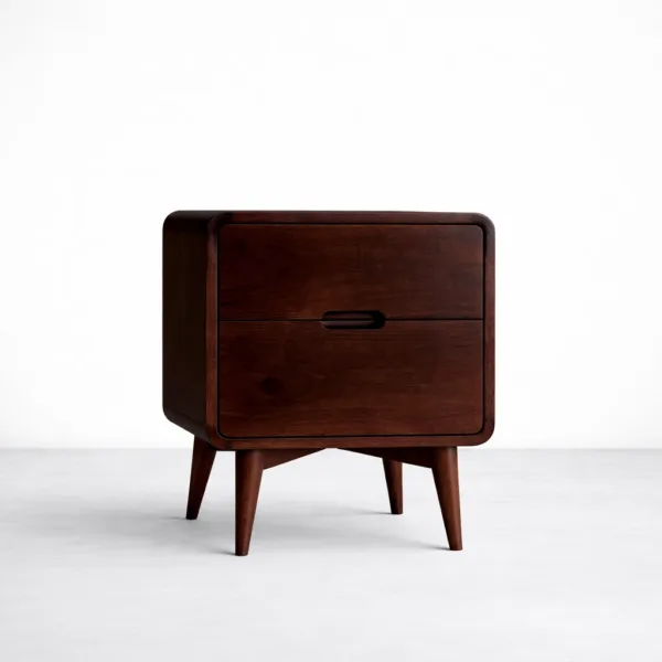 Teakwood bedside table with 2 drawers by INTERIORZE