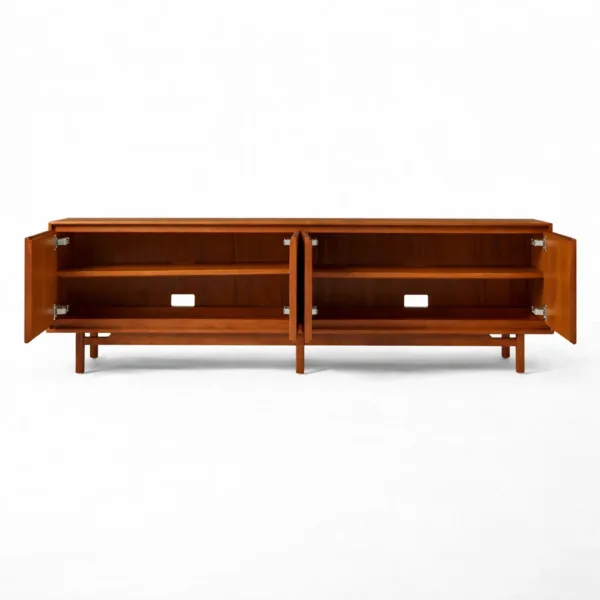 Frame Line teak wood media console by INTERIORZE