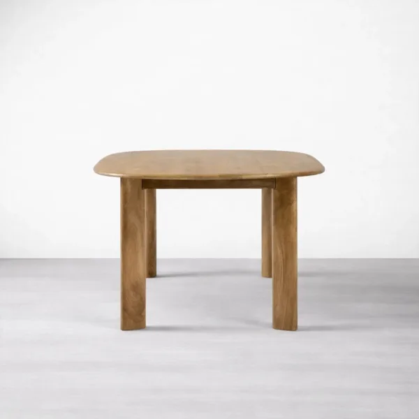 End view of INTERIORZE Avelon teakwood oval dining table