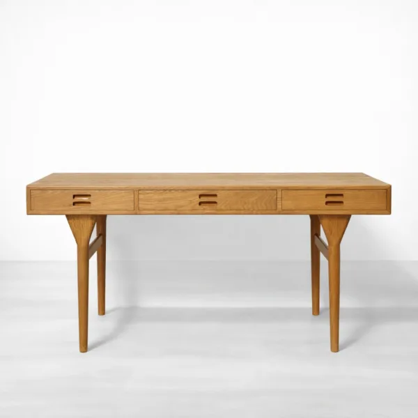 Ash wood study table with 3 drawers