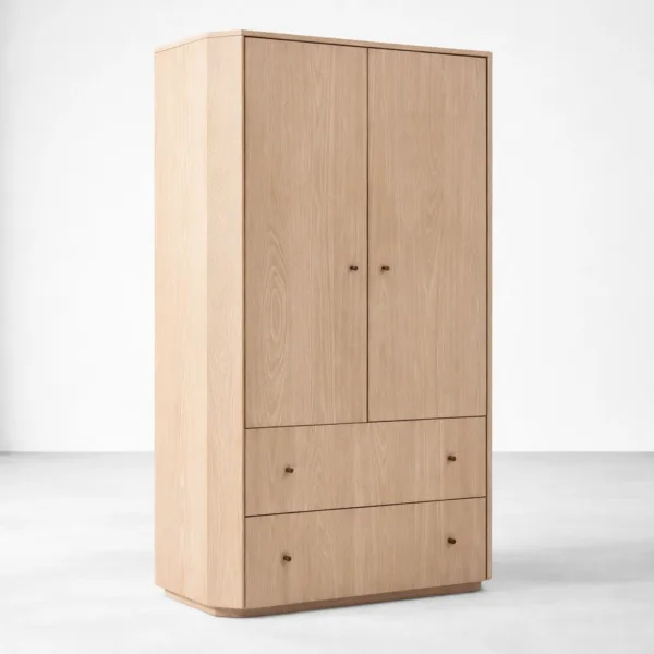 INTERIORZE Elio Natural Ash Wood Wardrobe Cabinet