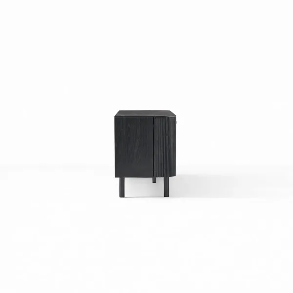Noir Curve teak wood media console by INTERIORZE