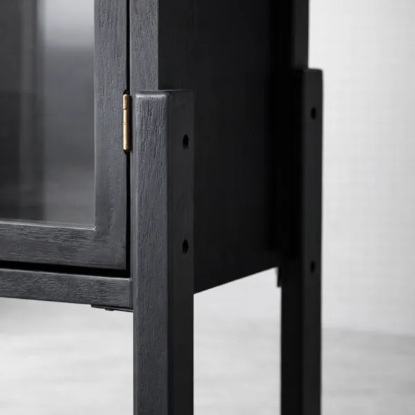 Arched Teak Wood Showcase Cabinet with Open Base
