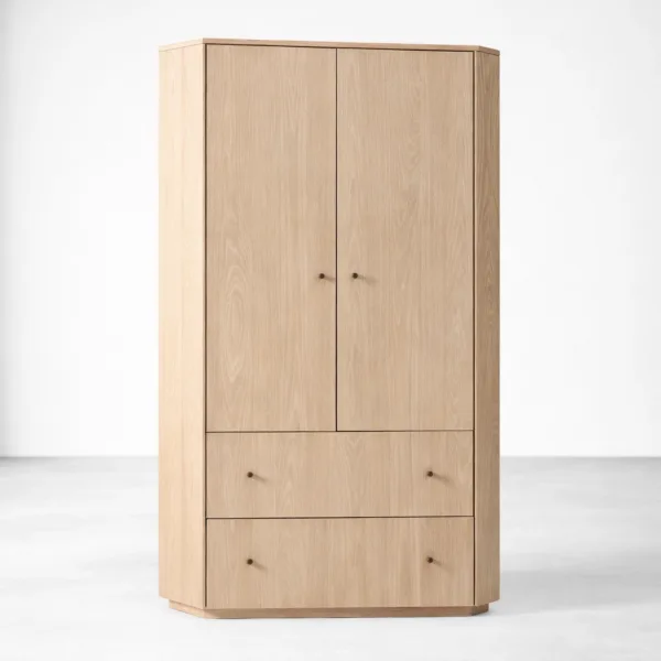 INTERIORZE Elio Natural Ash Wood Wardrobe Cabinet