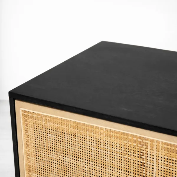Noir Cane Teak Wood Sideboard by INTERIORZE