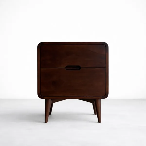 Teakwood bedside table with 2 drawers by INTERIORZE