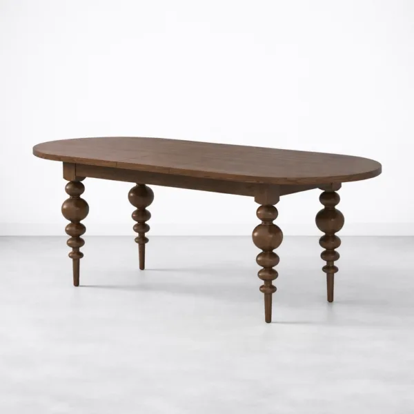 INTERIORZE Verona extendable solid wood dining table in extended form