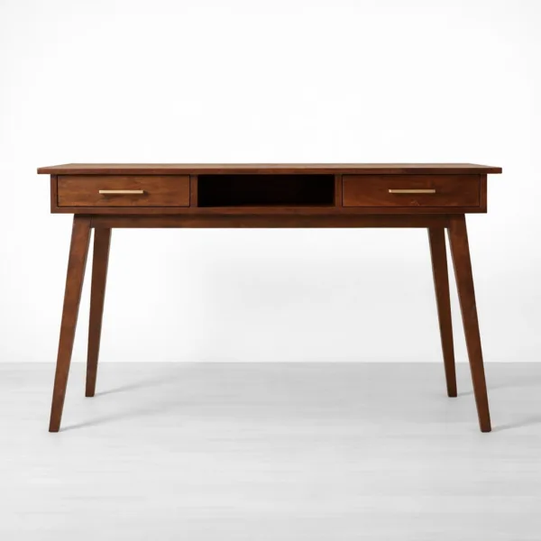 INTERIORZE dual drawer teak wood study table
