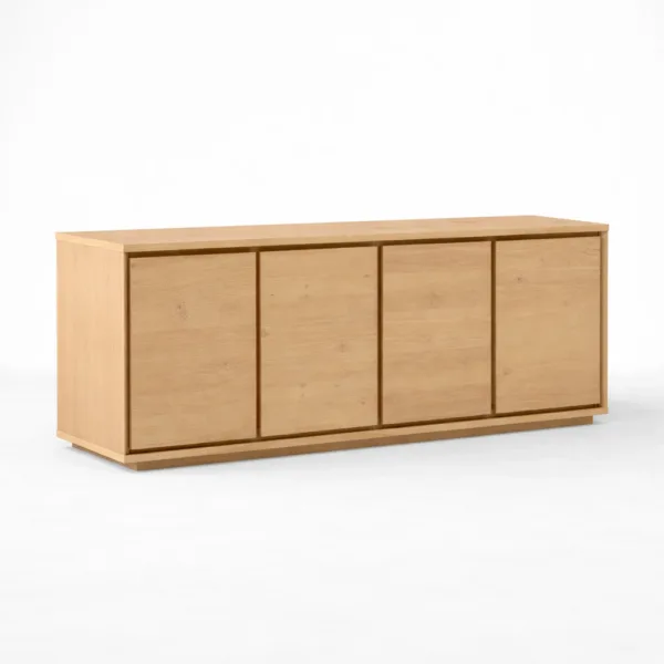 Panel Line ash wood media console by INTERIORZE
