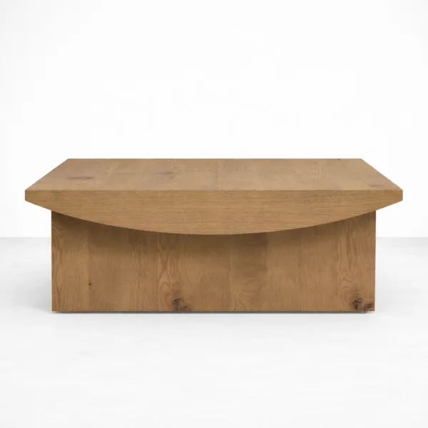 INTERIORZE Veyra rectangular teakwood centre table with sculptural open base