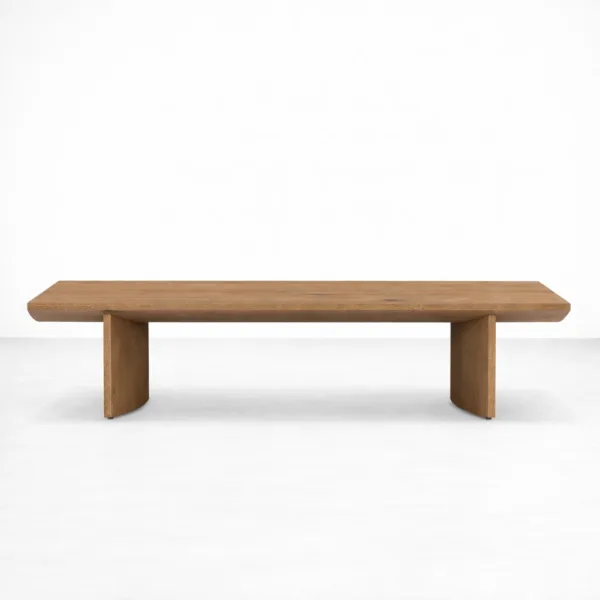 INTERIORZE Veyra rectangular teakwood centre table with sculptural open base