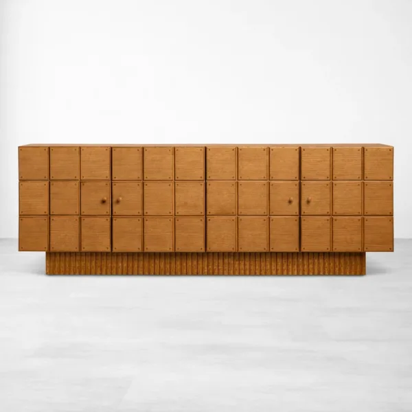Grid Block Ash Wood Sideboard by INTERIORZE