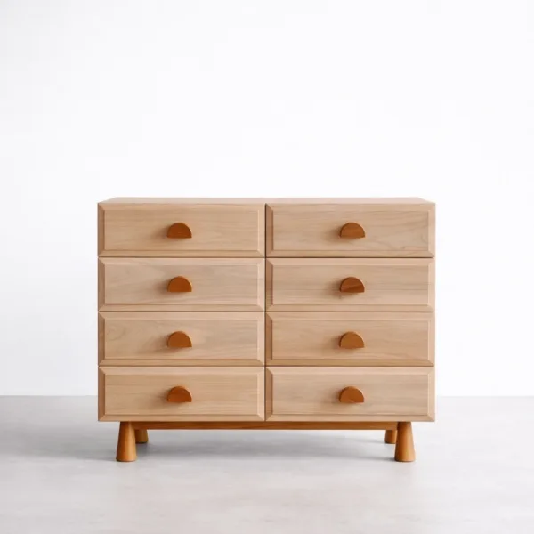 cane chest of drawers in ash wood with 6 drawers