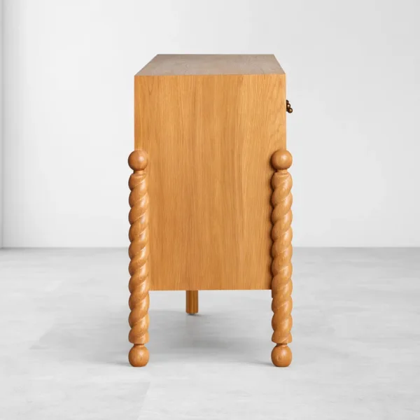 Twist Grid Ash Wood Sideboard by INTERIORZE