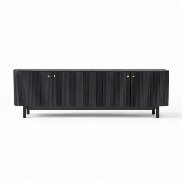 Noir Curve teak wood media console by INTERIORZE