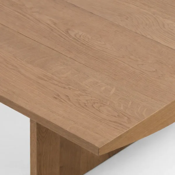 INTERIORZE Veyra rectangular teakwood centre table with sculptural open base