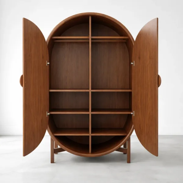 INTERIORZE Arco Arch Teak Wood Wardrobe