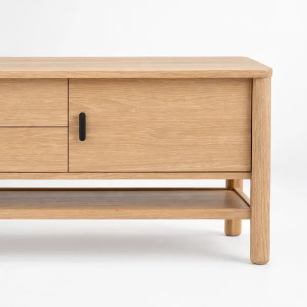 Linear Shelf Ash Wood Media Console by INTERIORZE