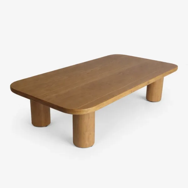 INTERIORZE teakwood rounded rectangle centre table for modern living room