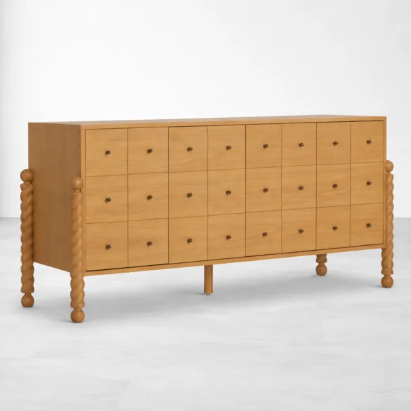 Twist Grid Ash Wood Sideboard by INTERIORZE