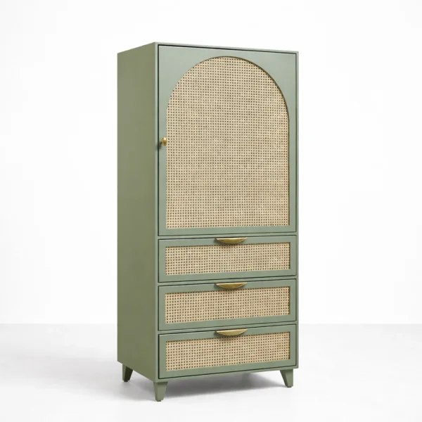 sage green cane wardrobe
