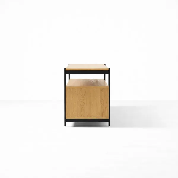 Bridge Shelf ash wood media console by INTERIORZE