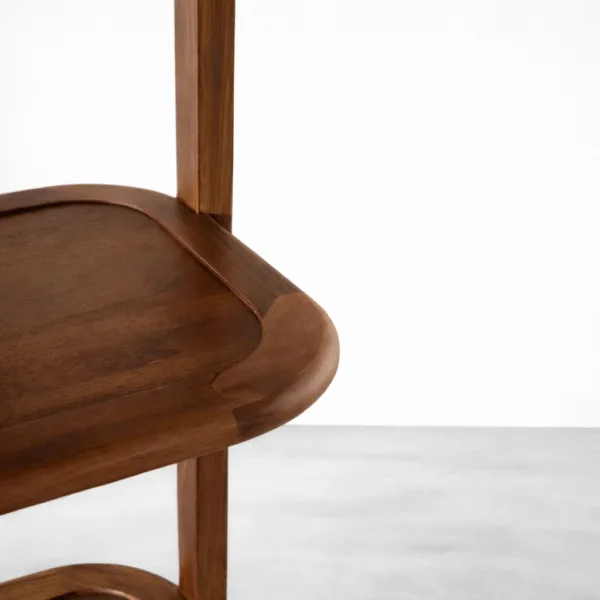 Curved Teak Wood Showcase Cabinet