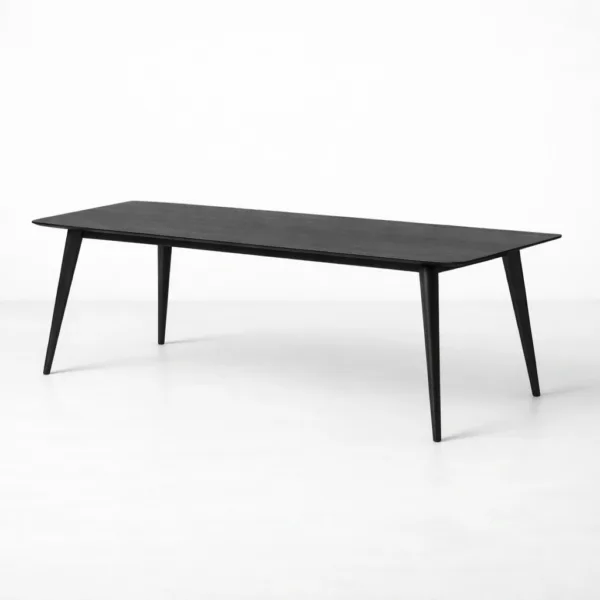 INTERIORZE Vanta Edge solid wood dining table in dark finish