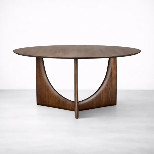 Front view of INTERIORZE Arco Halo round dining table