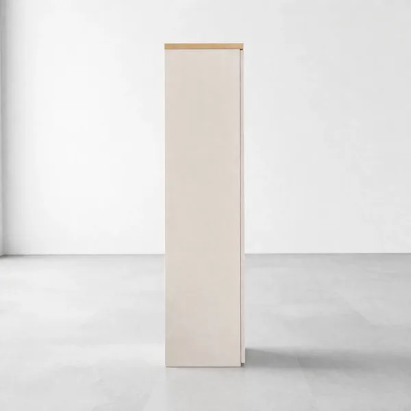 INTERIORZE Elara Cream Wood Wardrobe Cabinet