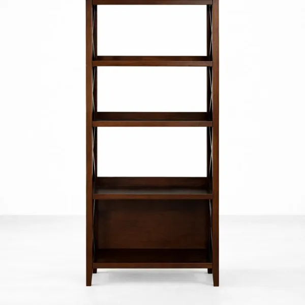 Open Teak Wood Showcase Cabinet