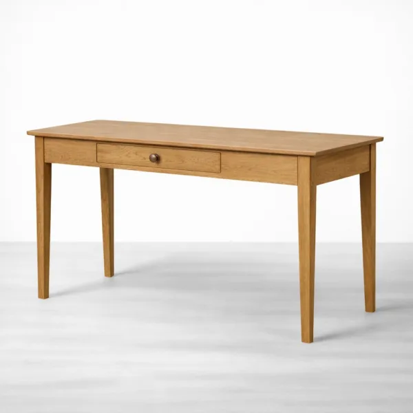 Ash wood study table with single drawer