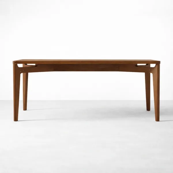 INTERIORZE Cavero solid teakwood extendable dining table with clean rectangular top