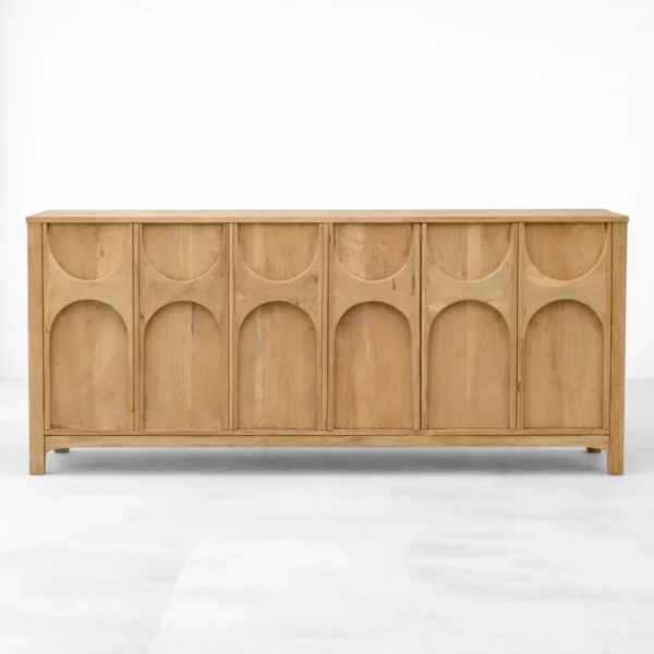 Elegant Arc Panel Ash Wood Sideboard by INTERIORZE