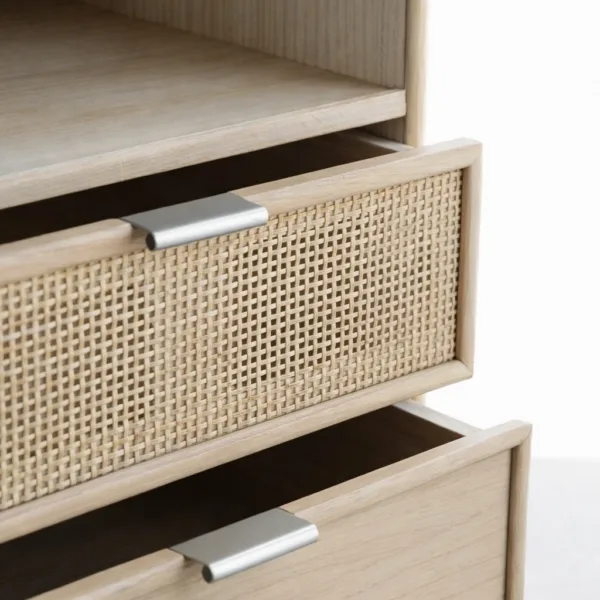Ash Wood Cane Showcase Cabinet