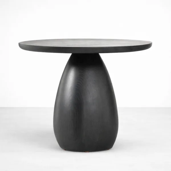 Pebble Pedestal Teak Wood Side Table