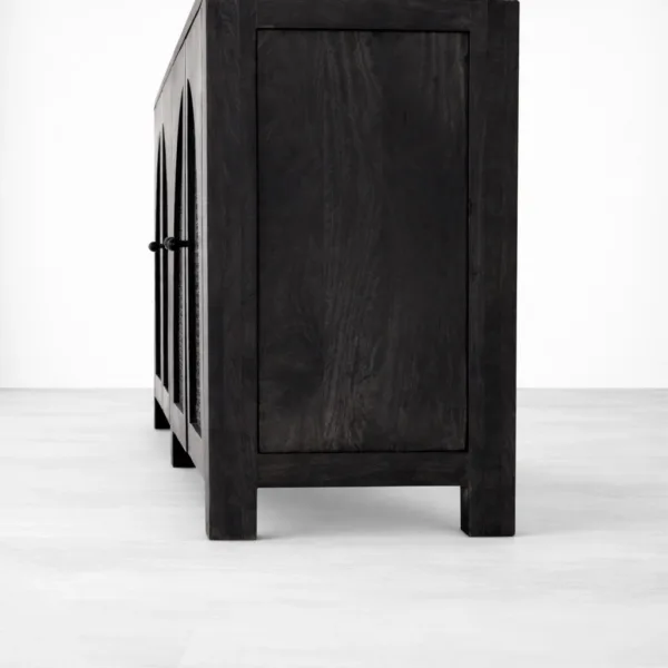 Noir Arch Cane Teak Wood Sideboard by INTERIORZE