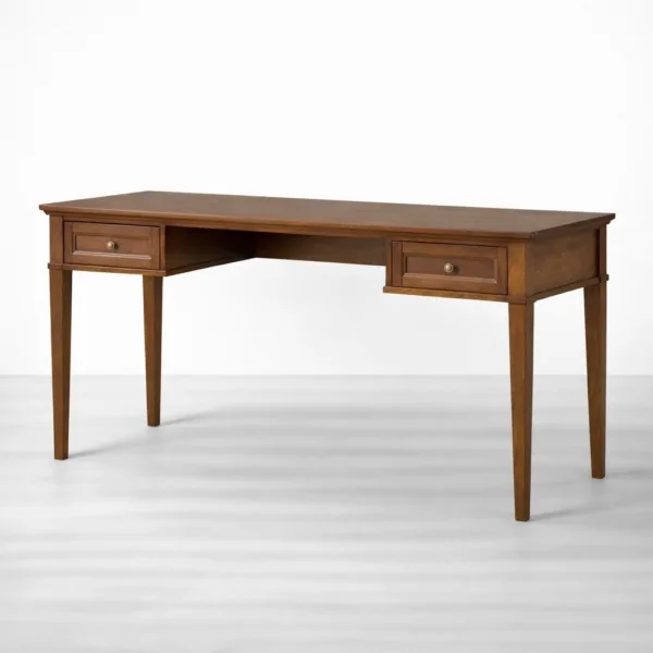 INTERIORZE Alder Twin Teak Wood Study Table
