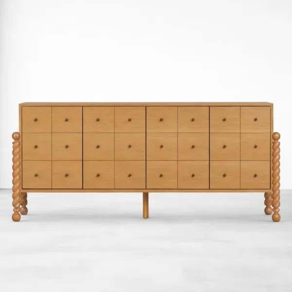 Twist Grid Ash Wood Sideboard by INTERIORZE