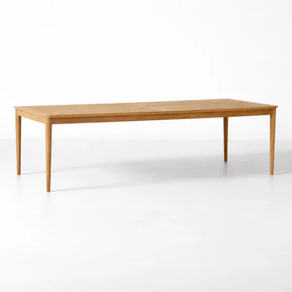 Front view of INTERIORZE Aurel solid teakwood dining table