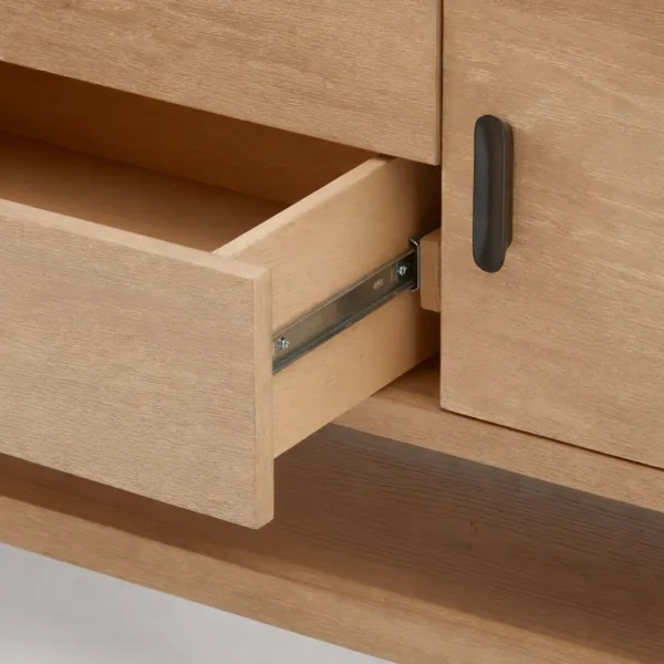 Linear Shelf Ash Wood Media Console by INTERIORZE