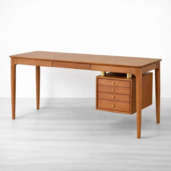 INTERIORZE floating pedestal ash wood study table