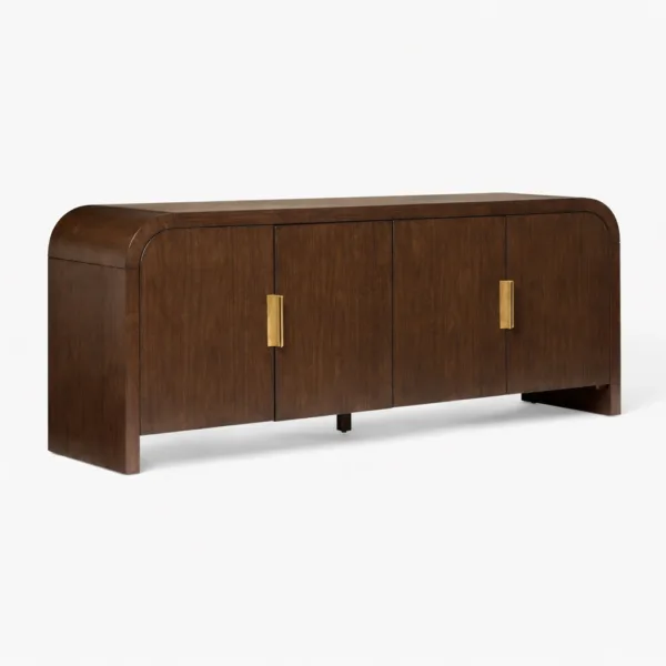 INTERIORZE Arc Edge Teak Wood Media Console