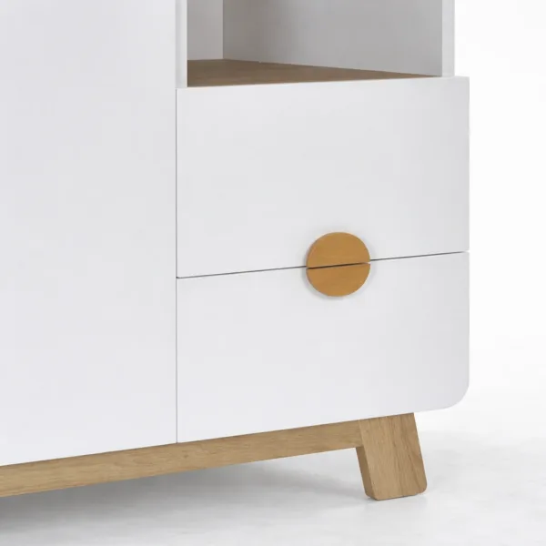 white wardrobe with open shelves