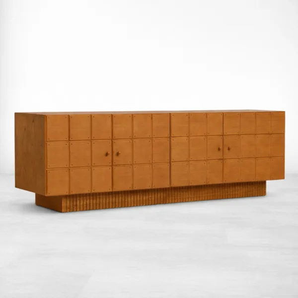 Grid Block Ash Wood Sideboard by INTERIORZE
